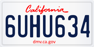 CA license plate 6UHU634