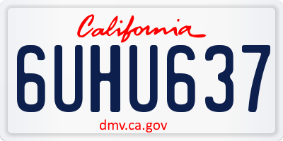 CA license plate 6UHU637