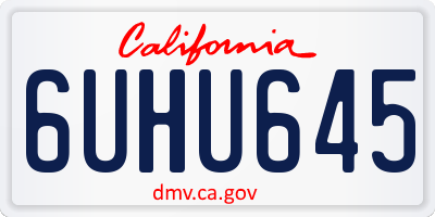 CA license plate 6UHU645