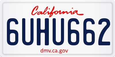 CA license plate 6UHU662