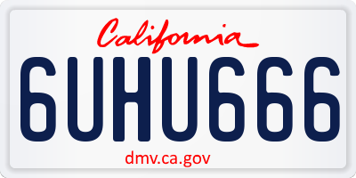 CA license plate 6UHU666