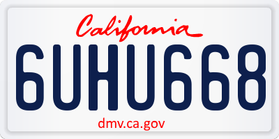 CA license plate 6UHU668
