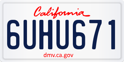 CA license plate 6UHU671