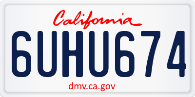 CA license plate 6UHU674