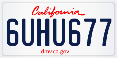 CA license plate 6UHU677