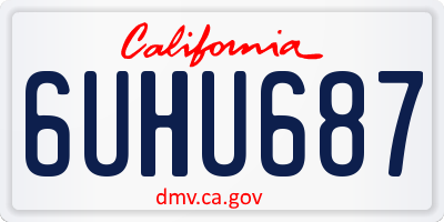 CA license plate 6UHU687