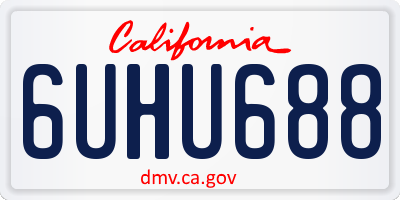 CA license plate 6UHU688