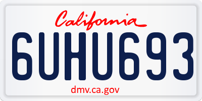 CA license plate 6UHU693