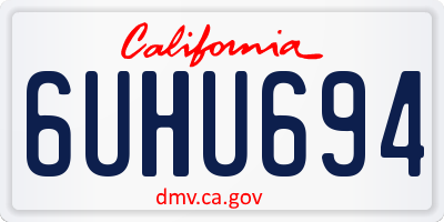 CA license plate 6UHU694