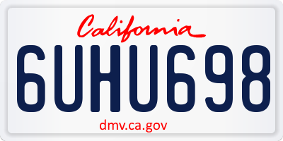 CA license plate 6UHU698