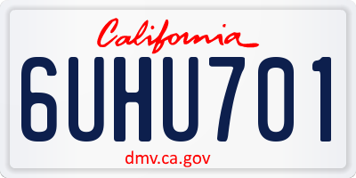 CA license plate 6UHU701