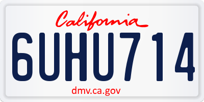 CA license plate 6UHU714