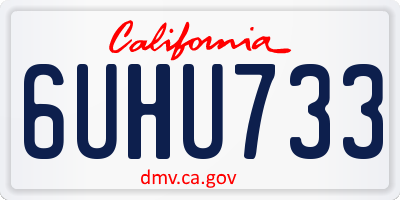 CA license plate 6UHU733