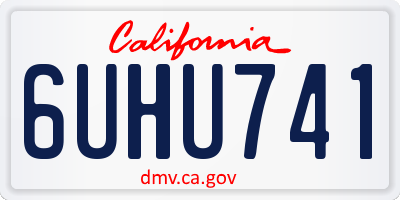 CA license plate 6UHU741
