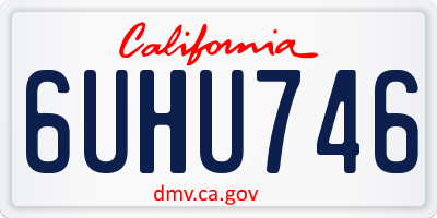 CA license plate 6UHU746