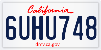 CA license plate 6UHU748