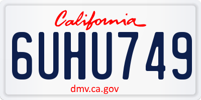 CA license plate 6UHU749