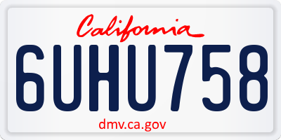 CA license plate 6UHU758