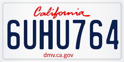 CA license plate 6UHU764