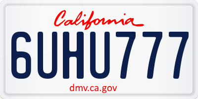 CA license plate 6UHU777