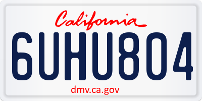 CA license plate 6UHU804