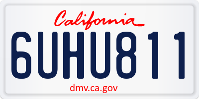 CA license plate 6UHU811