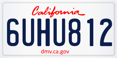 CA license plate 6UHU812