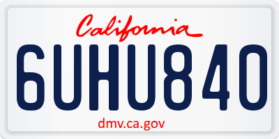 CA license plate 6UHU840