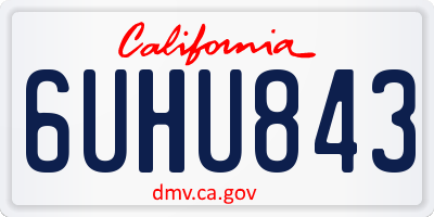 CA license plate 6UHU843