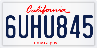 CA license plate 6UHU845