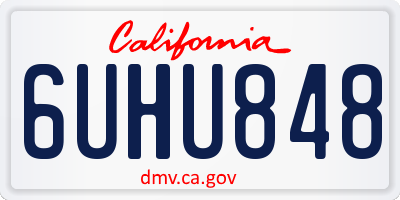 CA license plate 6UHU848