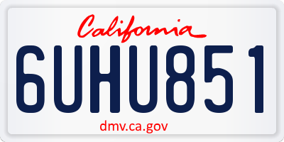 CA license plate 6UHU851