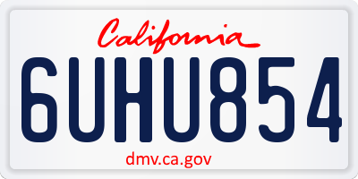 CA license plate 6UHU854