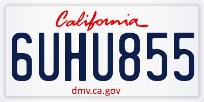 CA license plate 6UHU855