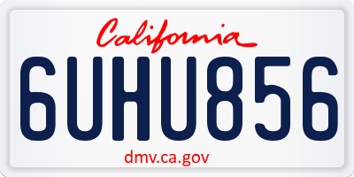 CA license plate 6UHU856
