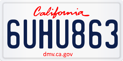 CA license plate 6UHU863