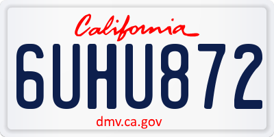 CA license plate 6UHU872