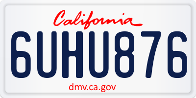 CA license plate 6UHU876