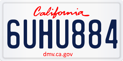 CA license plate 6UHU884