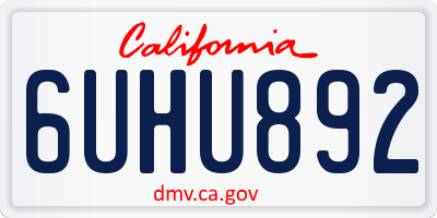 CA license plate 6UHU892