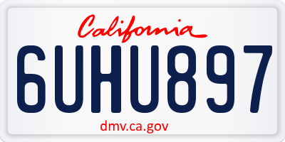 CA license plate 6UHU897