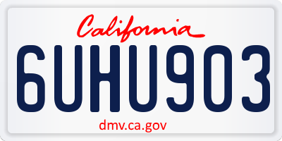 CA license plate 6UHU903