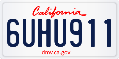 CA license plate 6UHU911