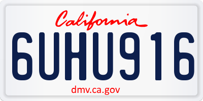 CA license plate 6UHU916