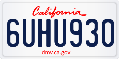 CA license plate 6UHU930