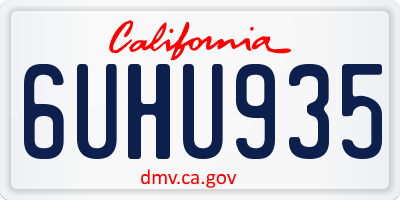 CA license plate 6UHU935