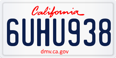 CA license plate 6UHU938