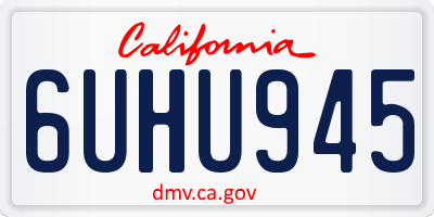 CA license plate 6UHU945