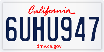 CA license plate 6UHU947