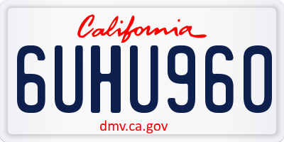 CA license plate 6UHU960